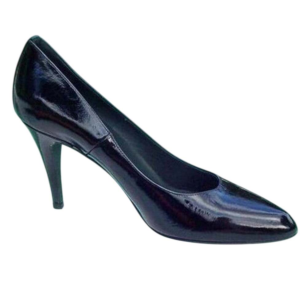 Donald Pliner Black Antique Patent Leather Shoe Pump Flexible Sole NWT $275 7.5